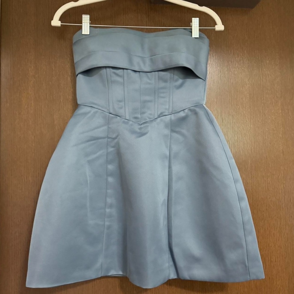 Strapless Blue Mini Dress